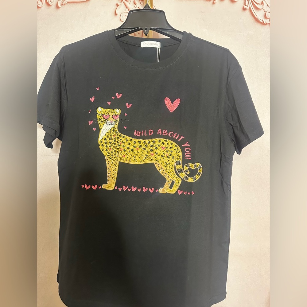 Wild About You Black rhinestone, embellished T-Shirt